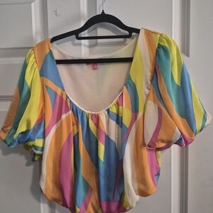Flying Tomato Colorful Cropped Top Small